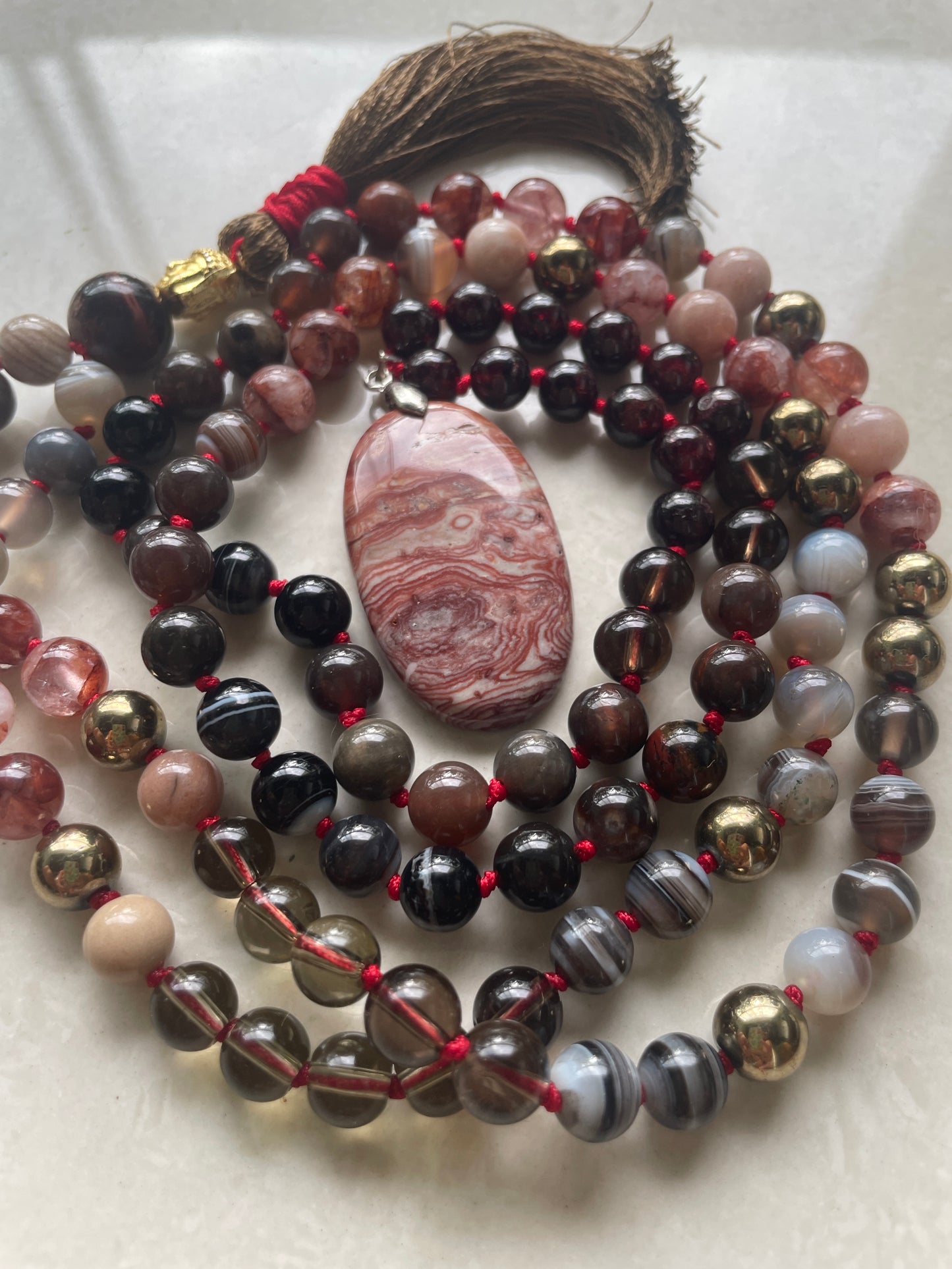 Smoky Wood Element Mala