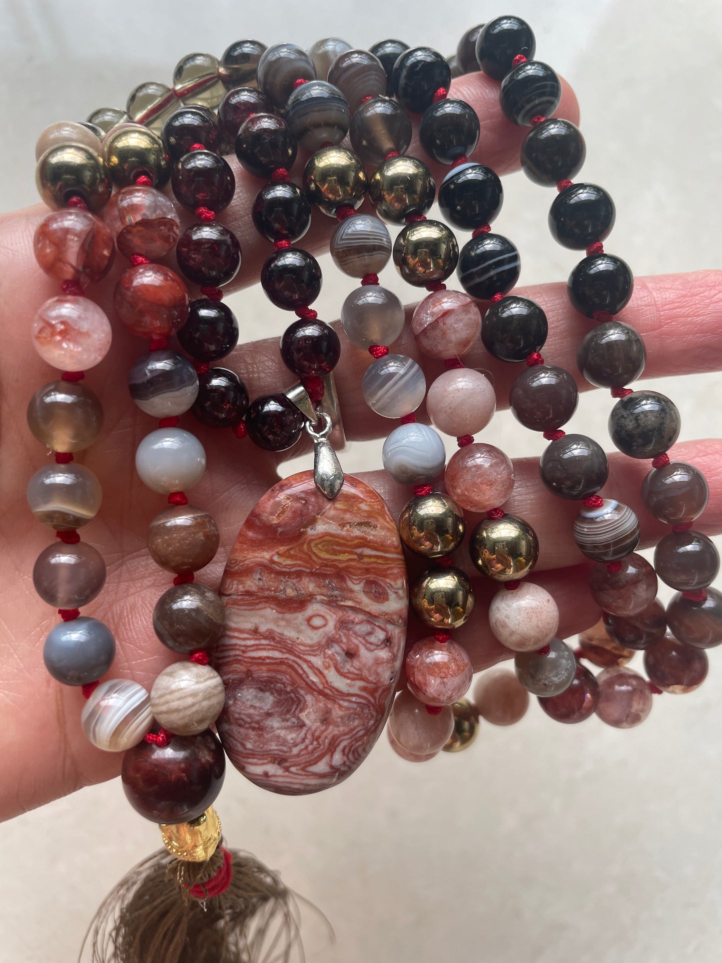 Smoky Wood Element Mala