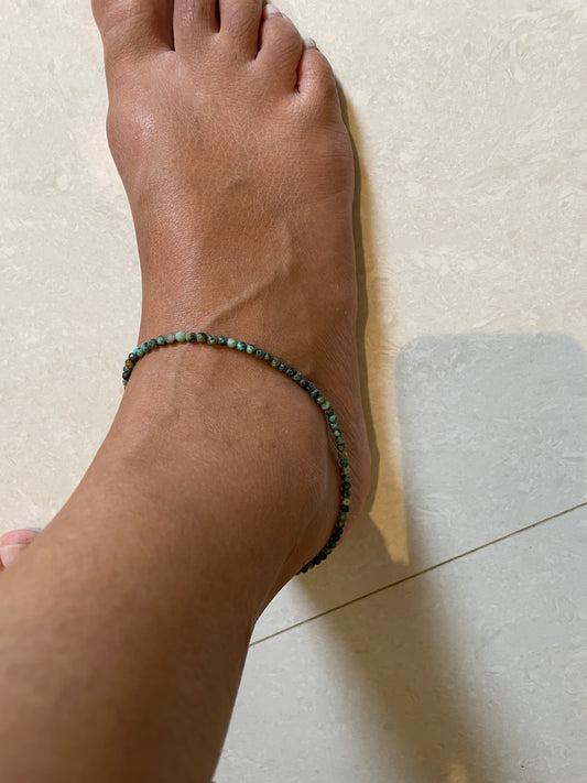 Faceted Turquoise anklet