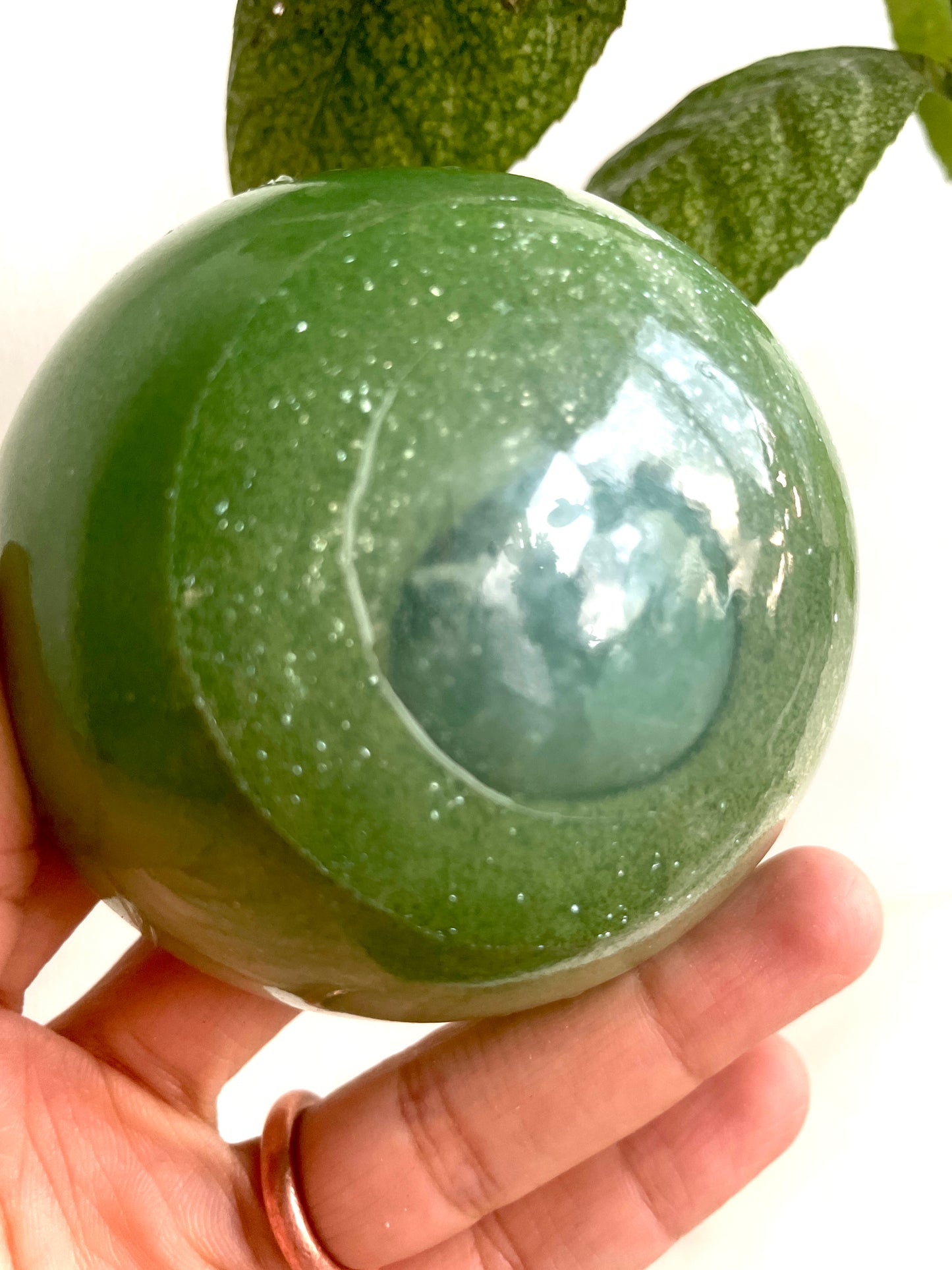 Aventurine Sweet basil, green clay loofah soap