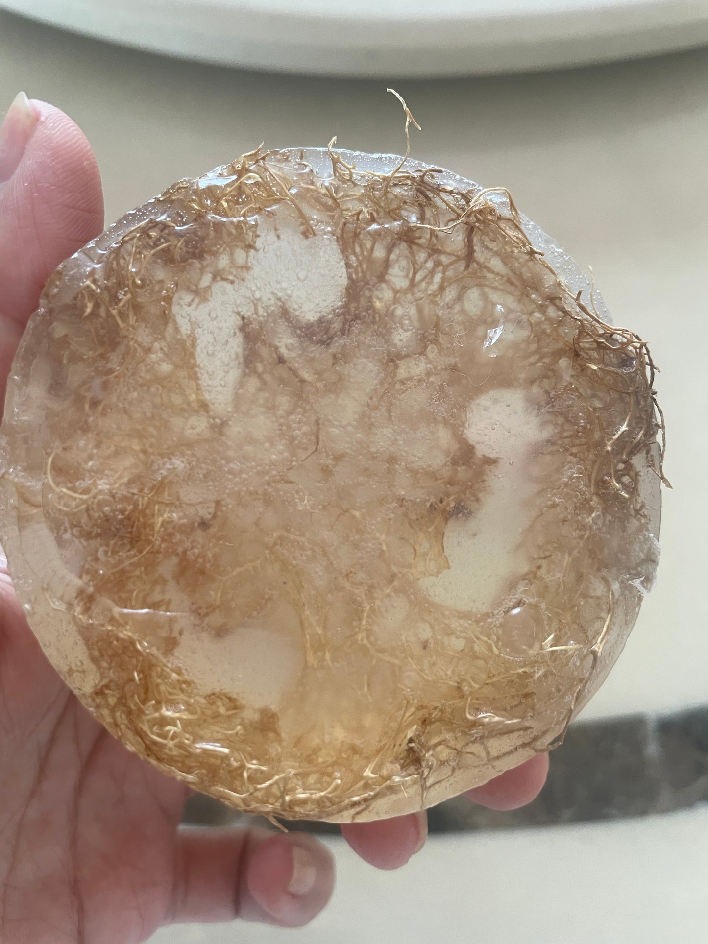 Cleansing Clear Quartz Loofah soap