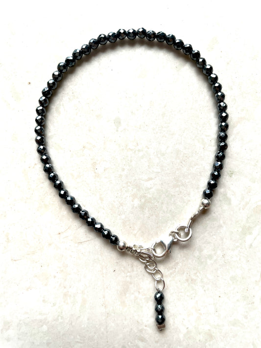 Sparkly Hematite in silver