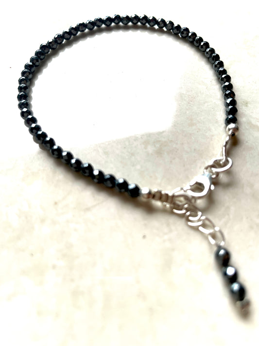 Sparkly Hematite in silver