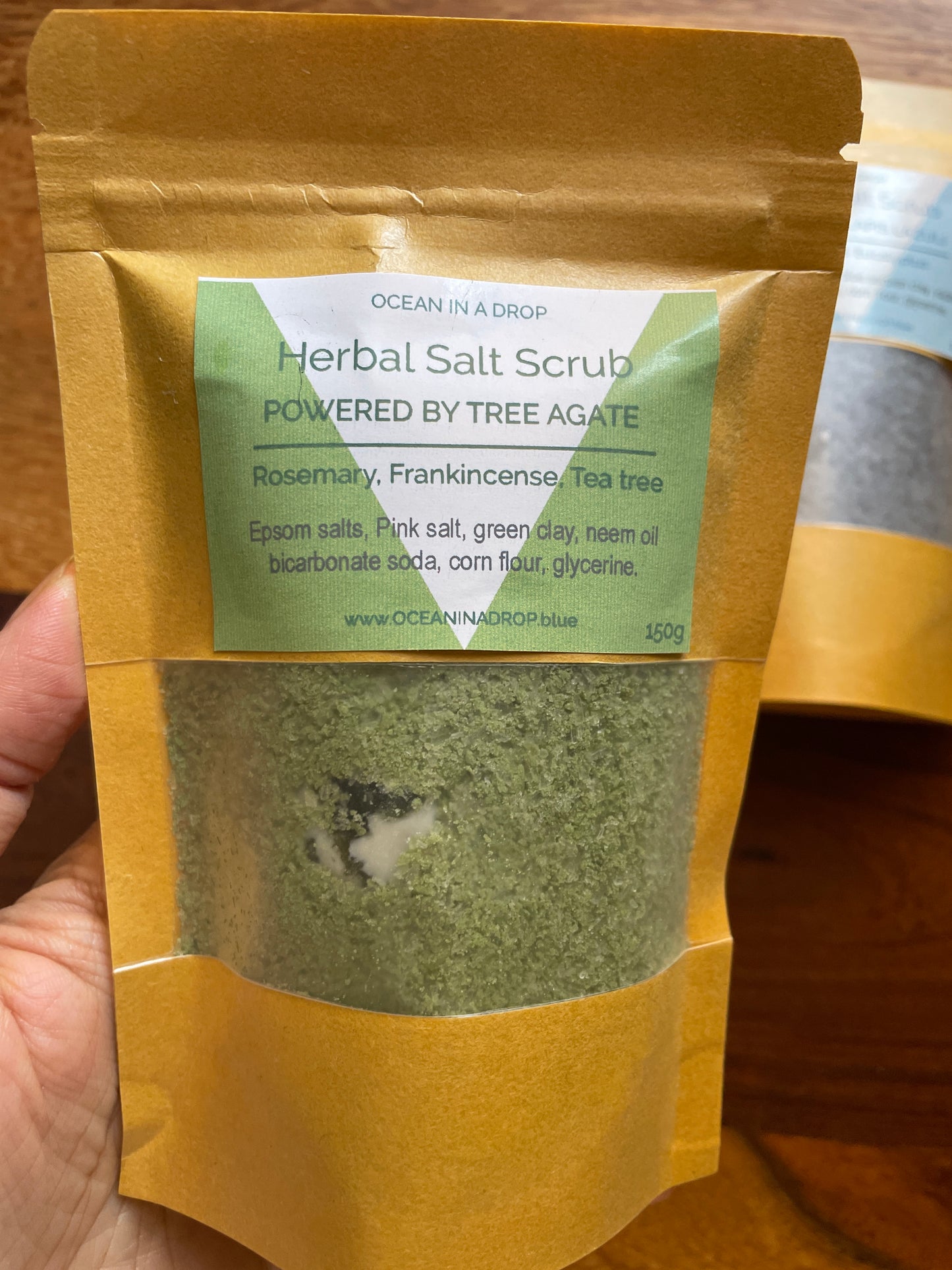 Herbal Salt scrub powered by Tree Agate