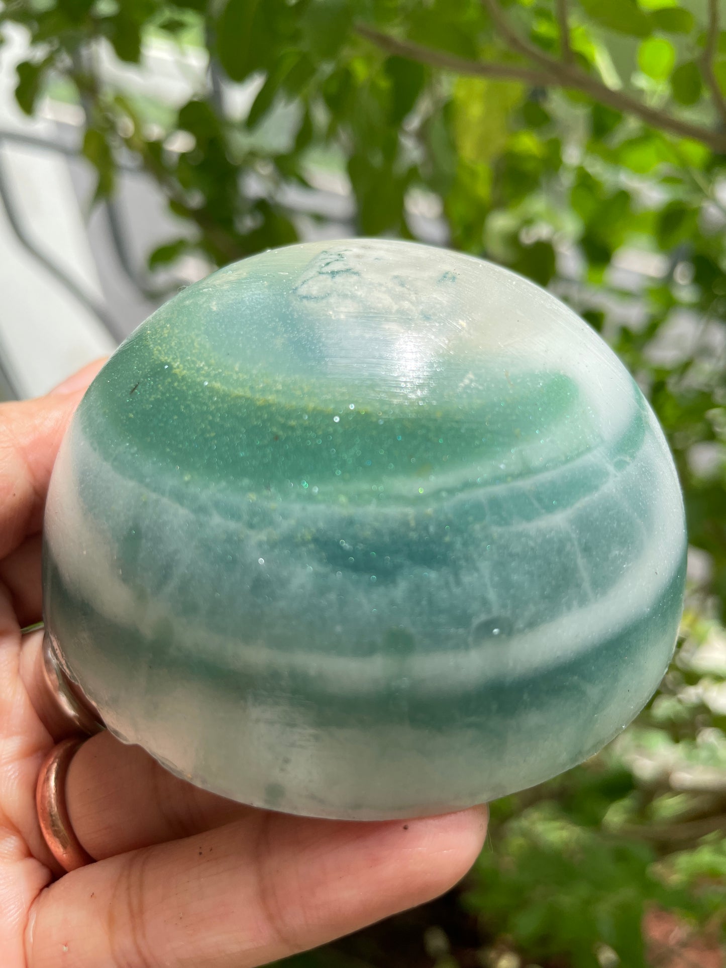 Tree agate with Shea butter