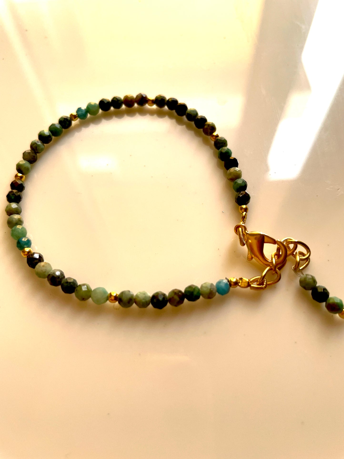 Gold polished beads Turquoise